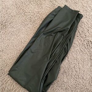 Dark Green Faux Leather Leggings